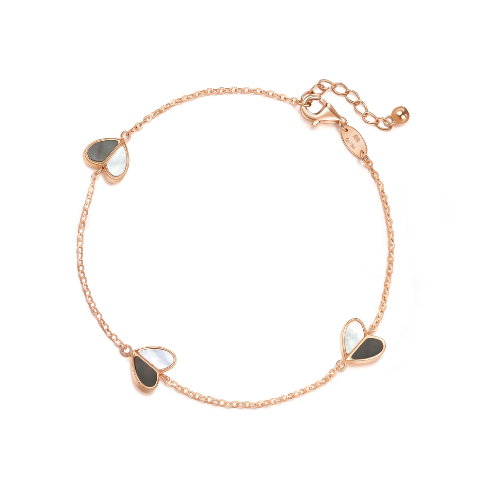 18K玫瑰金黑白雙面四葉草珠珠腳鍊 歷史價格詳細信息