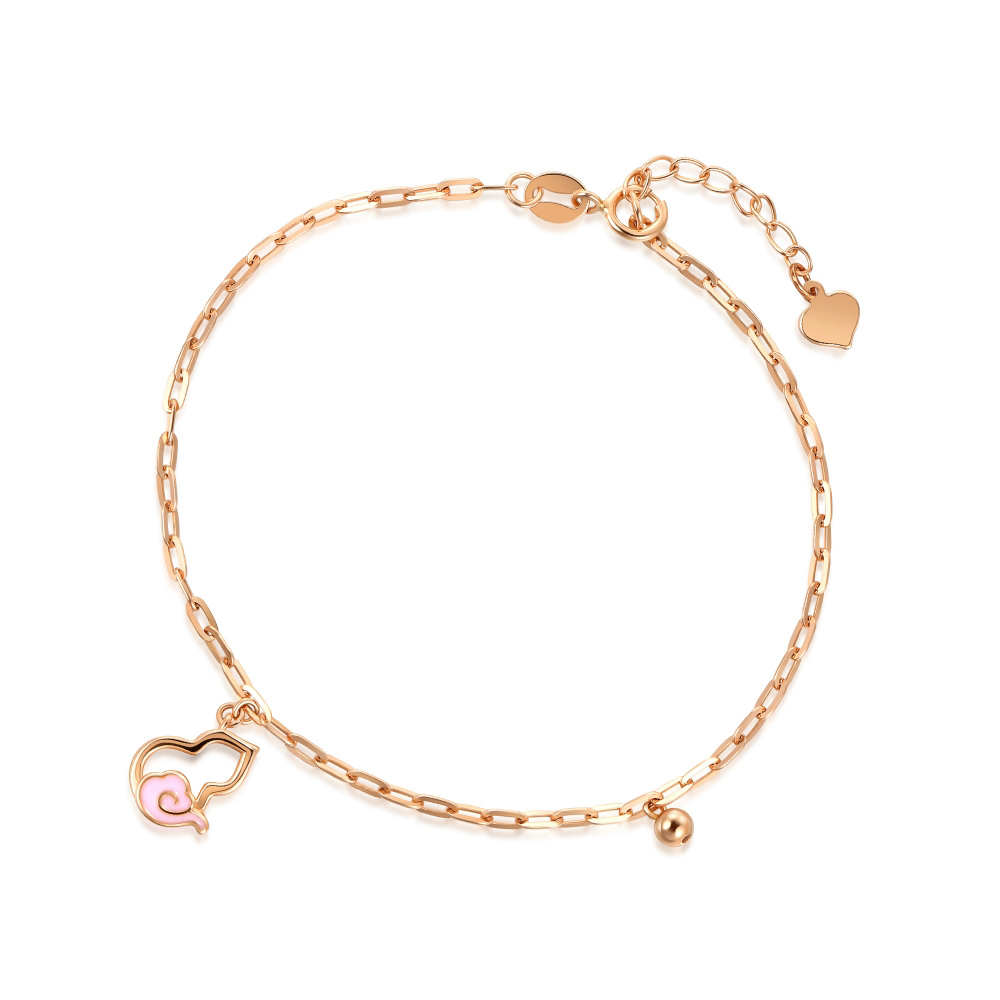 18K玫瑰金粉色雙層鍊四葉草腳鍊 歷史價格詳細信息