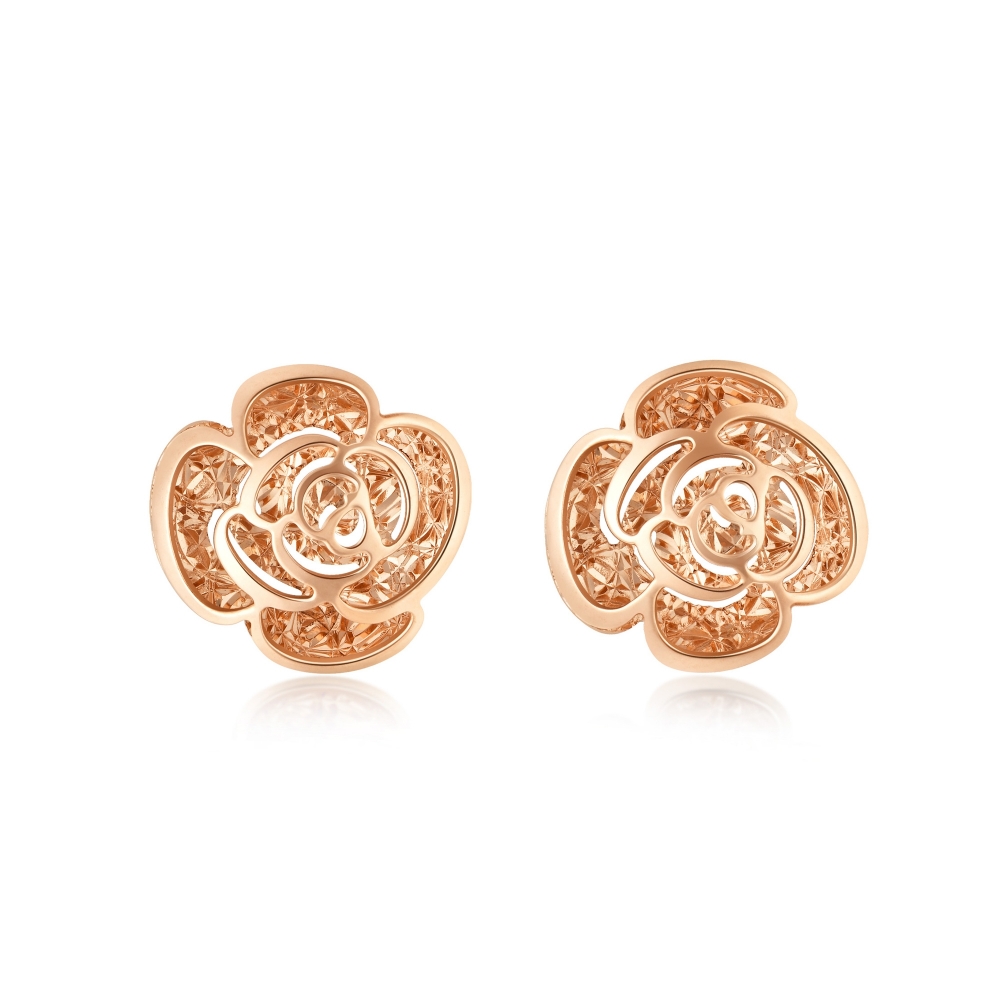 點睛品 玫瑰 黃金耳環_計價黃金 歷史價格詳細信息