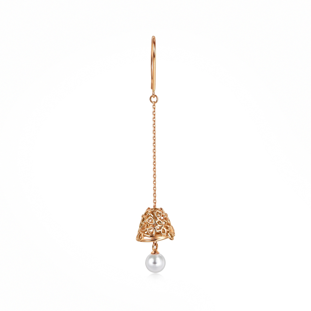 點睛品 Journey遇見 日式風鈴 18K玫瑰金耳環(單只) 歷史價格詳細信息