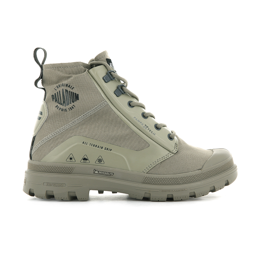 PALLADIUM PAMPA X TECH WP+米其林科技聯名橘標防水靴-中性-軍事綠 歷史價格詳細信息