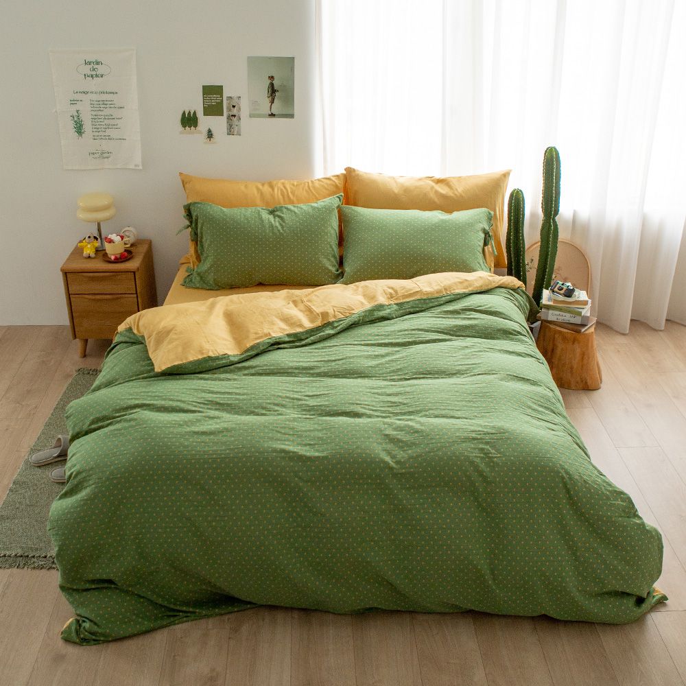 【翔仔居家】長絨棉色織雙層紗 薄被套床包組4件組-沐光(特大) 歷史價格詳細信息