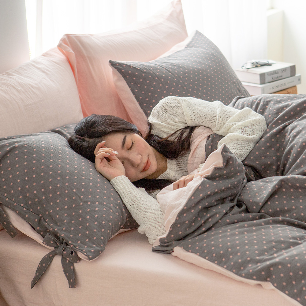 翔仔居家 色織雙層紗 薄被套床包組 - 茱萸粉【多尺寸任選】上選長絨棉系列 韓系簡約 素色 素面床包被套 歷史價格詳細信息