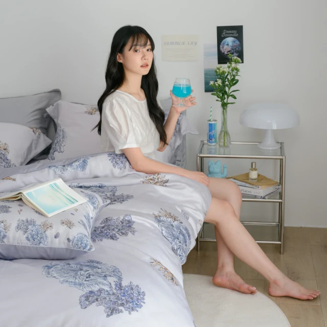 《夏日悠藍》雙人純棉四件式防蹣抗菌吸濕排汗兩用被床包組 歷史價格詳細信息