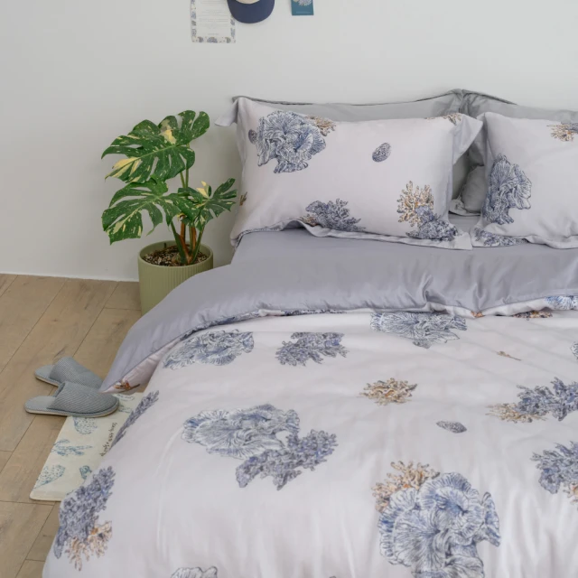 《夏日悠藍》雙人純棉四件式防蹣抗菌吸濕排汗兩用被床包組 歷史價格詳細信息