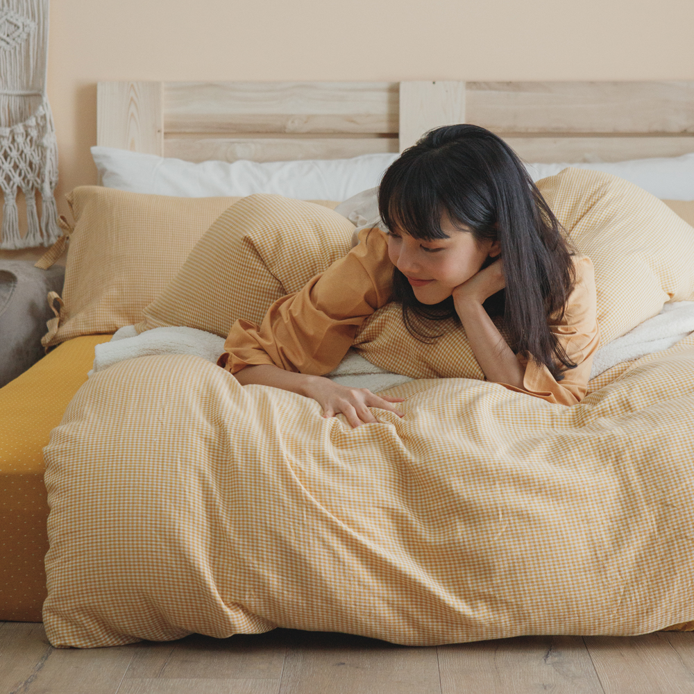 【翔仔居家】台灣製 長絨棉色織雙層紗 薄被套床包3件組 暖陽黃(單人) 歷史價格詳細信息