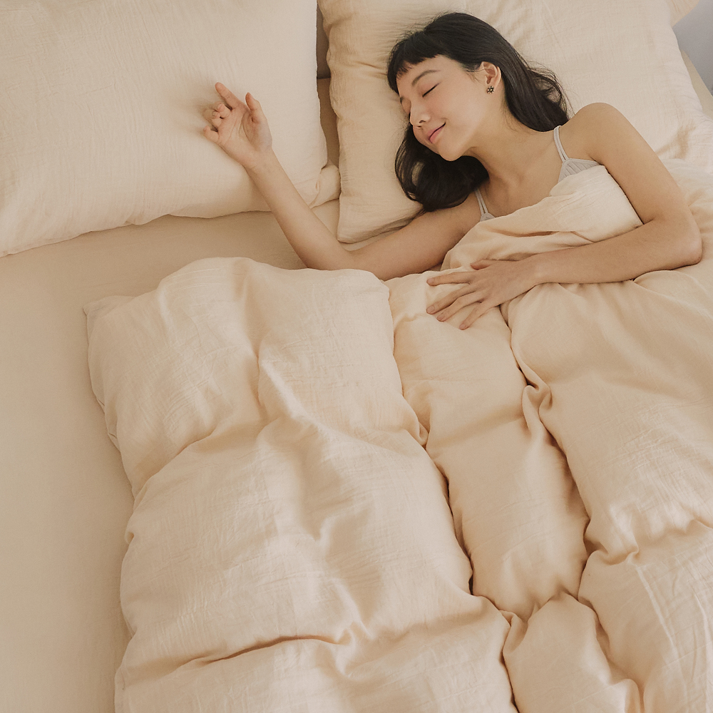 【翔仔居家】長絨棉色織雙層紗 薄被套床包組4件組-沐光(特大) 歷史價格詳細信息