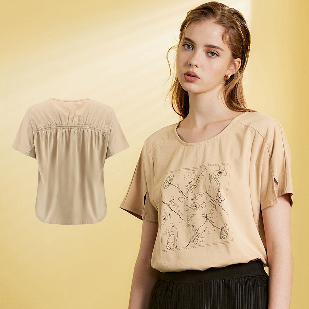 【OUWEY 歐薇】簡約條紋高含棉大V領七分袖上衣3212161228(灰/深藍) 歷史價格詳細信息