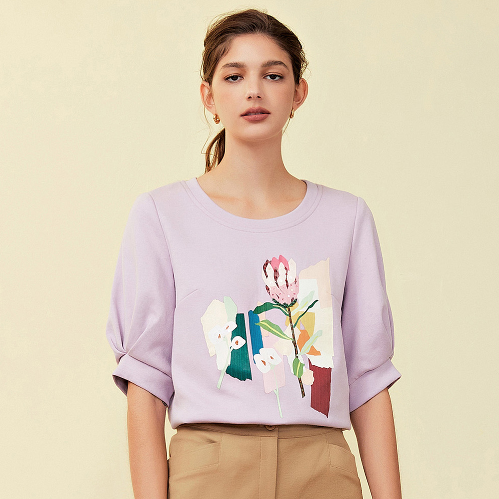 紫色公主澎袖不規則裙襬造型星星棉Tee  台灣製造 nafee精品童裝 夏裝 歷史價格詳細信息