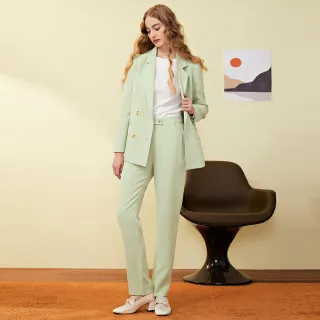 【OUWEY 歐薇】時尚綠高質感斜紋西裝五分褲(綠色；S-L；3223396003) 歷史價格詳細信息