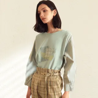 【OUWEY 歐薇】異材質花朵貼布繡內刷毛大學T3214071603(杏) 歷史價格詳細信息