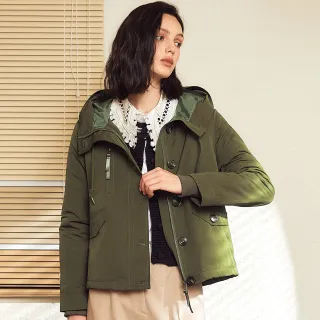 【OUWEY 歐薇】帥氣口袋造型珠光短版夾克拉鍊外套(卡其色；S-M；3224394005) 歷史價格詳細信息