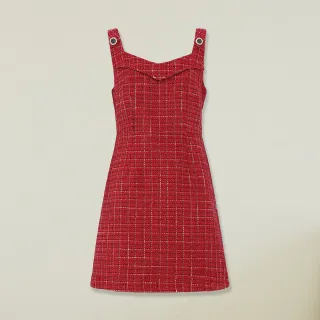 【OUWEY 歐薇】小香格紋雙排釦無袖洋裝(紅色；S-L；3234437503) 歷史價格詳細信息