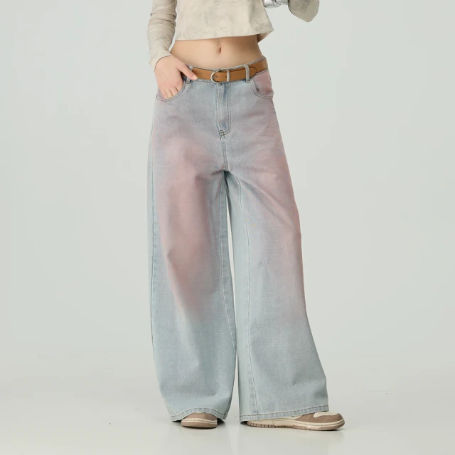 廢土風重工褶皺寬鬆牛仔長褲男士潮流時尚解構設計感洗水做舊褲子 歷史價格詳細信息