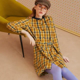 【OUWEY 歐薇】格紋吊帶假兩件波浪層次蛋糕洋裝3222067213(黑) 歷史價格詳細信息
