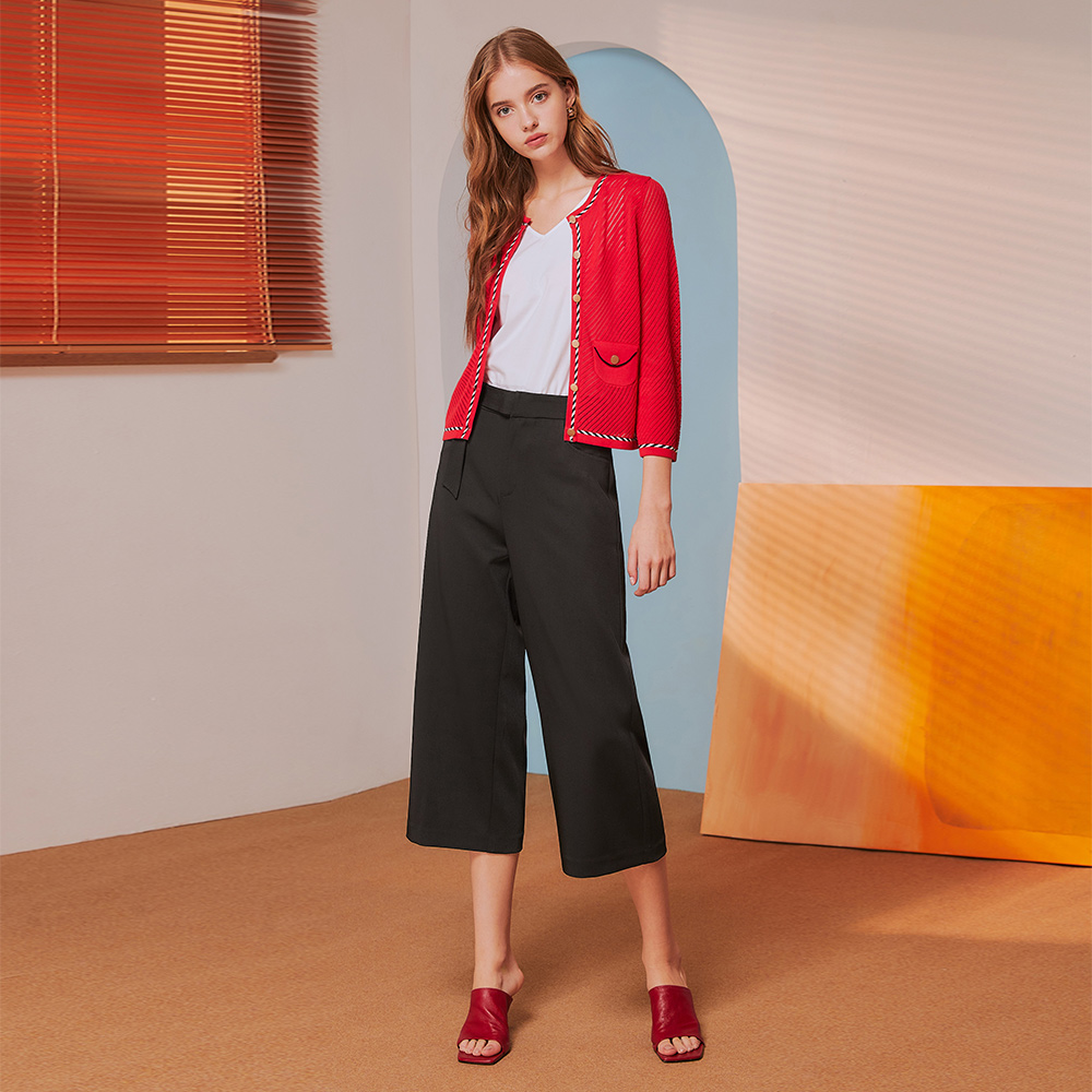 【OUWEY 歐薇】側邊顯瘦造型條紋鬆緊過膝窄裙(黑色；S-L；3223322208) 歷史價格詳細信息