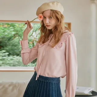 法式宮廷風 通勤職場醋酸混紡木耳領天絲襯衫上衣女 歷史價格詳細信息