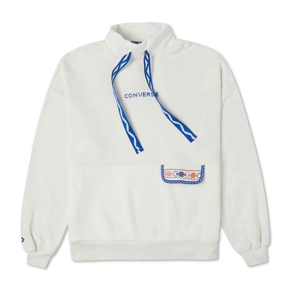 【CONVERSE】TAPESTY CREW 圓領套頭衫 長袖上衣 女 紫紅色-10025059-A02 歷史價格詳細信息