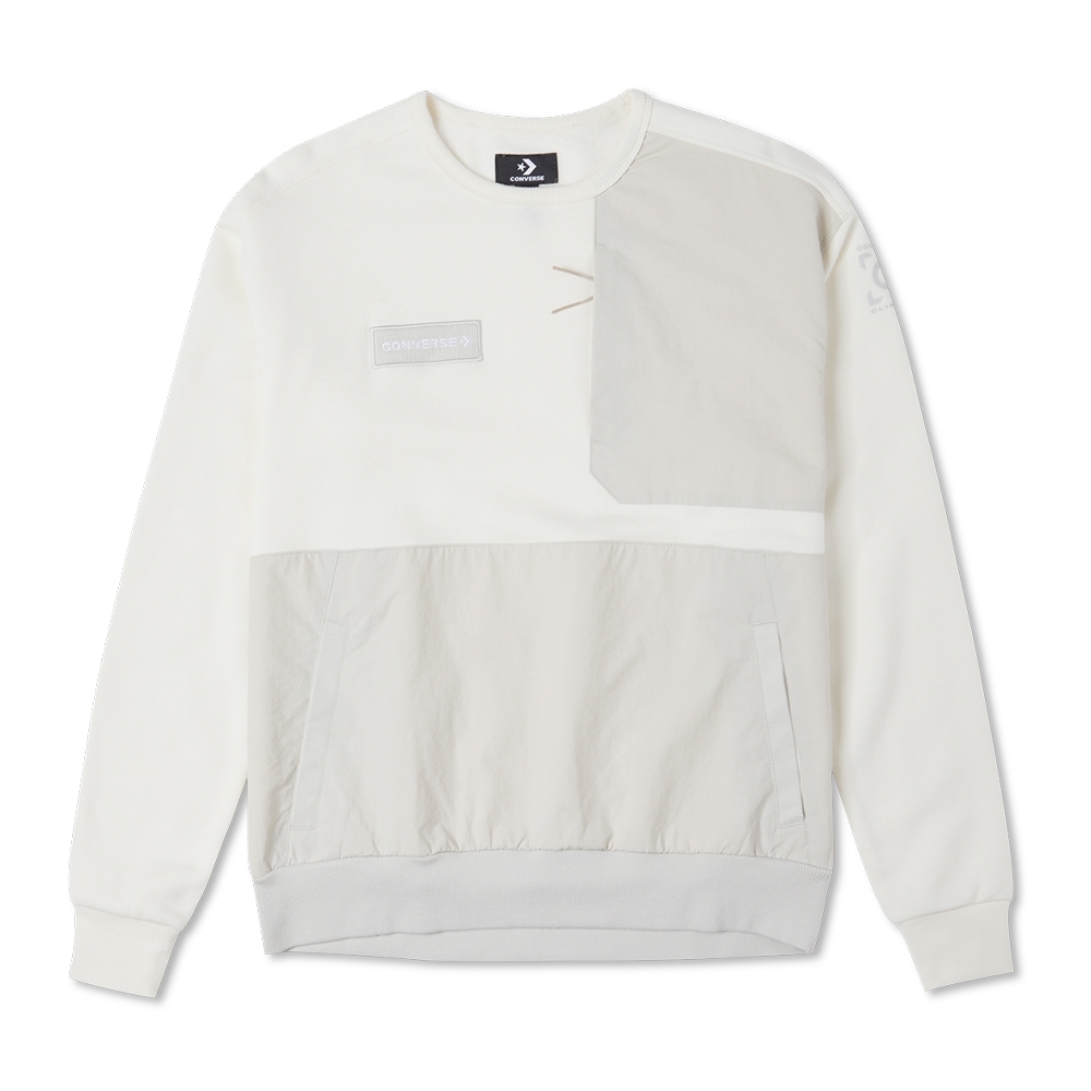【CONVERSE】UILITY CREW 圓領套頭衫 長袖上衣 女 白色-10023985-A03 歷史價格詳細信息