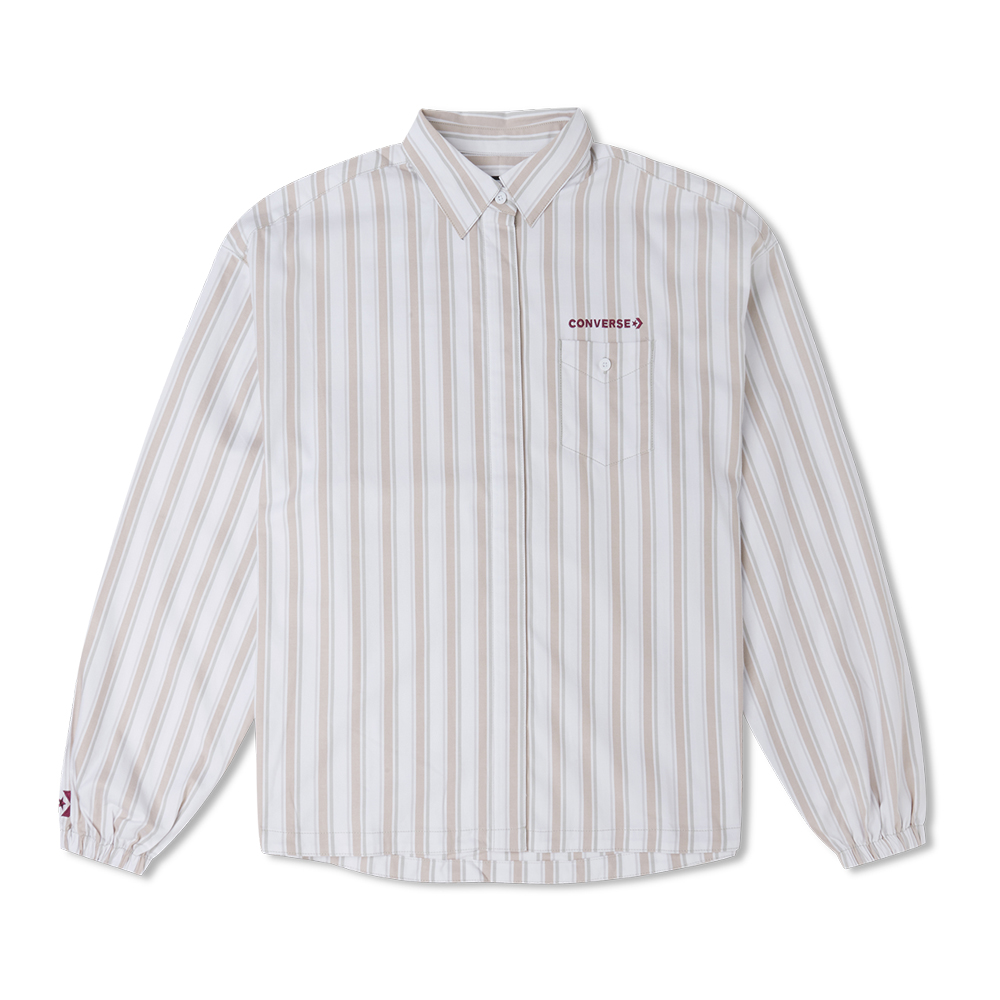 【CONVERSE品牌旗艦店】WOVEN SHIRT 長袖上衣 女 條紋 紫羅蘭(10024551-A01) 歷史價格詳細信息