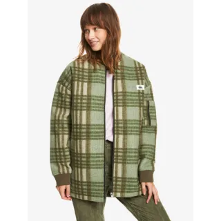 Quiksilver - HIGH FOREST JACKET 有保暖格紋刷毛外套 綠色-M 女款 女裝 歷史價格詳細信息