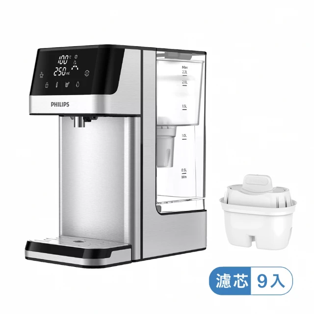 【Philips 飛利浦】2.2L免安裝瞬熱濾淨飲水機(ADD5910M)+濾芯6入 歷史價格詳細信息