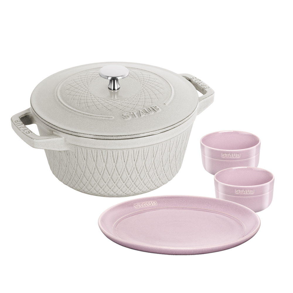 Staub Twister 圓形鑄鐵鍋 24cm 4L 松露白 法國製 湯鍋 燉鍋 炒鍋 歷史價格詳細信息