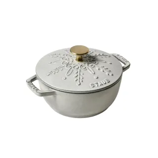 【法國Staub】雪花雕花琺瑯鑄鐵鍋和食鍋16cm5件組附橢圓盤25cm、瓷盤20cm、鍋把手(德國雙人牌集團官方直營) 歷史價格詳細信息