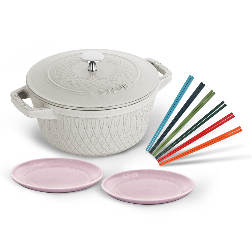 Staub Twister 圓形鑄鐵鍋 24cm 4L 松露白 法國製 湯鍋 燉鍋 炒鍋 歷史價格詳細信息