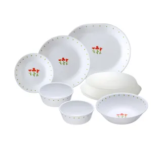 【CorelleBrands 康寧餐具】小紅花4件式方形餐盤組(D06) 歷史價格詳細信息