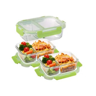 【CorelleBrands 康寧餐具】MOMO獨家繽紛限定 分隔玻璃保鮮盒超值3入組(多款可選) 歷史價格詳細信息