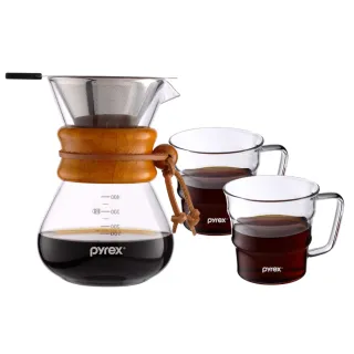 【CorelleBrands 康寧餐具】Pyrex Cafe 咖啡玻璃壺700ML+玻璃濾杯(超值組) 歷史價格詳細信息