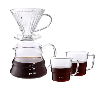 【CorelleBrands 康寧餐具】Pyrex Cafe 咖啡玻璃壺700ML+玻璃濾杯(超值組) 歷史價格詳細信息