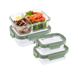 【CorelleBrands 康寧餐具】文青款 全可拆玻璃保鮮盒四件組(D16) 歷史價格詳細信息