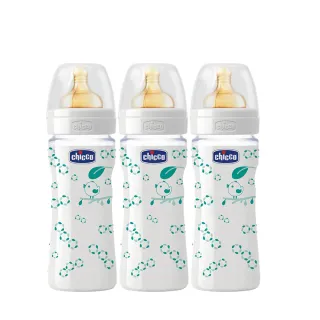 Chicco 矽膠玻璃奶瓶240ml3入/2大1小【宜兒樂】 歷史價格詳細信息