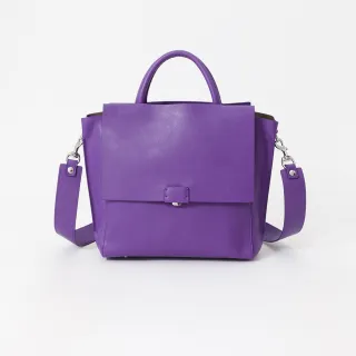 RABEANCO 紫紅色真皮斜肩/手提包內有小包,底寬度43*10cm,高度31cm,使用磨損痕跡如圖降價大出清 歷史價格詳細信息