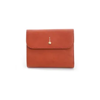 ZODENCE 義大利植鞣革金點設計卡片零錢包 橘紅 歷史價格詳細信息