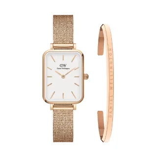 【Daniel Wellington】DW 手錶 飾品禮盒 Quadro 20X26極光銀編織小方錶 x 璀璨項鍊(DW00100438) 歷史價格詳細信息