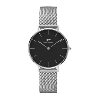 DW Daniel Wellington / DW00100162 /Classic Petite Sterling米蘭編織不鏽鋼手錶 黑色 32mm 歷史價格詳細信息