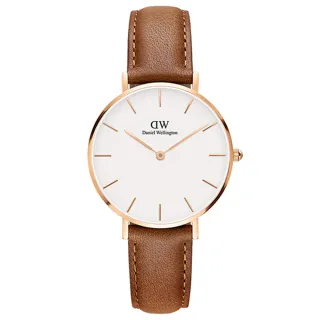 【Daniel Wellington】DW 手錶  Petite Durham 32mm淺棕色真皮皮革錶 絕版-銀框 歷史價格詳細信息