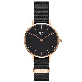 DW Daniel Wellington / DW00100245 / Classic Petite 米蘭編織不鏽鋼手錶 玫瑰金x鍍黑 28mm 歷史價格詳細信息