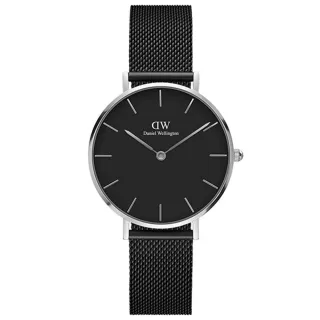 DW Daniel Wellington / DW00100202 / Classic Petite 米蘭編織不鏽鋼手錶 黑色 32mm 歷史價格詳細信息