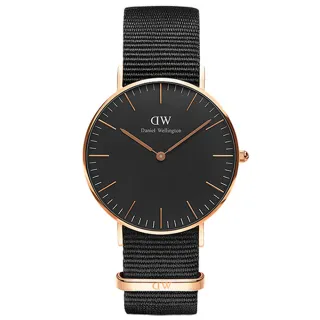 DW Daniel Wellington / DW00100127 / Classic Black Sheffield 真皮手錶 黑x玫瑰金框 40mm 歷史價格詳細信息