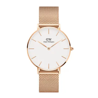 DW Daniel Wellington / DW00100345 /PETITE EVERGOLD 米蘭編織不鏽鋼手錶 黑x鍍香檳金 36mm 歷史價格詳細信息