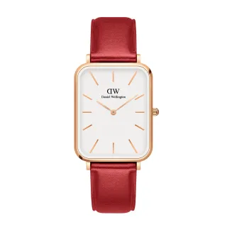 【Daniel Wellington】DW 手錶  Quadro  Suffolk 20x26mm經典紅真皮皮革小方錶-玫瑰金框(DW00100454) 歷史價格詳細信息
