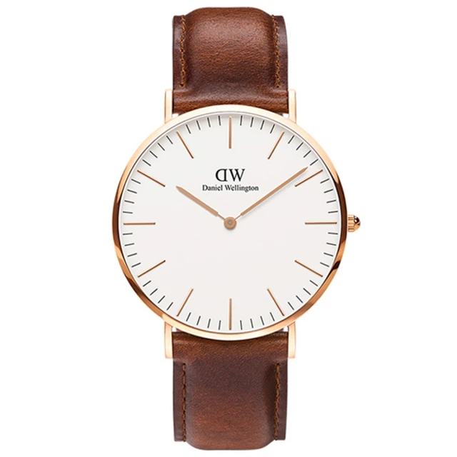 【Daniel Wellington】DW 手錶  Classic St Mawes 40mm棕色真皮皮革錶(DW00100124) 歷史價格詳細信息