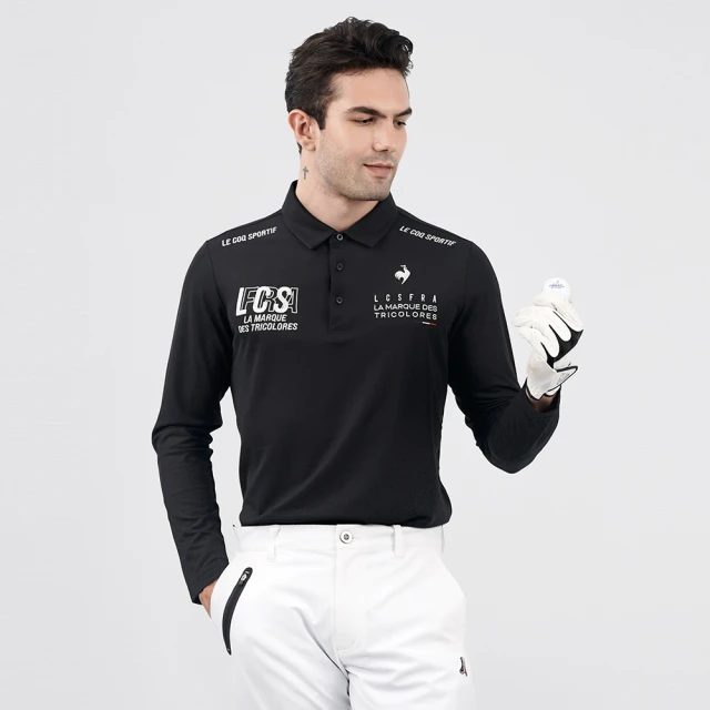 【LE COQ SPORTIF 公雞】高爾夫系列 男款黑色手繪感字母輕量運動短袖POLO衫 QGS2T211 歷史價格詳細信息