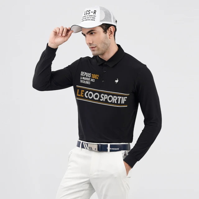 【LE COQ SPORTIF 公雞】高爾夫系列 男款黑色手繪感字母輕量運動短袖POLO衫 QGS2T211 歷史價格詳細信息