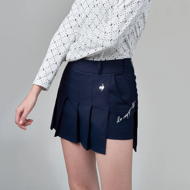 【LE COQ SPORTIF 公雞】高爾夫系列 女款藏青色吸濕快乾彈性POLO長袖棉衫 QLU2T106 歷史價格詳細信息