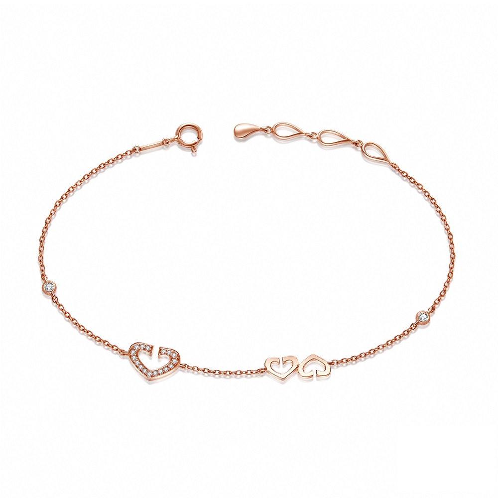 SOPHIA 蘇菲亞珠寶 - 心有所屬 14K玫瑰金 鑽石手鍊 歷史價格詳細信息